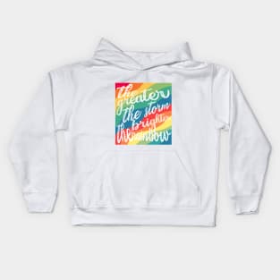 white rainbow quote Kids Hoodie